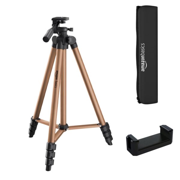 AMAZONBASICS Lightweight 41-134cm Tripod with Mobile Holder & Carry Bag | for All Camera/Go pro/Smartphones| Copper - Image 2