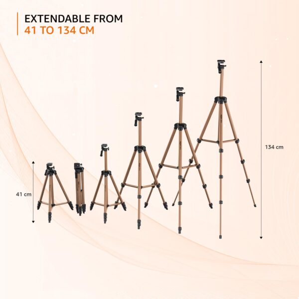 AMAZONBASICS Lightweight 41-134cm Tripod with Mobile Holder & Carry Bag | for All Camera/Go pro/Smartphones| Copper - Image 7