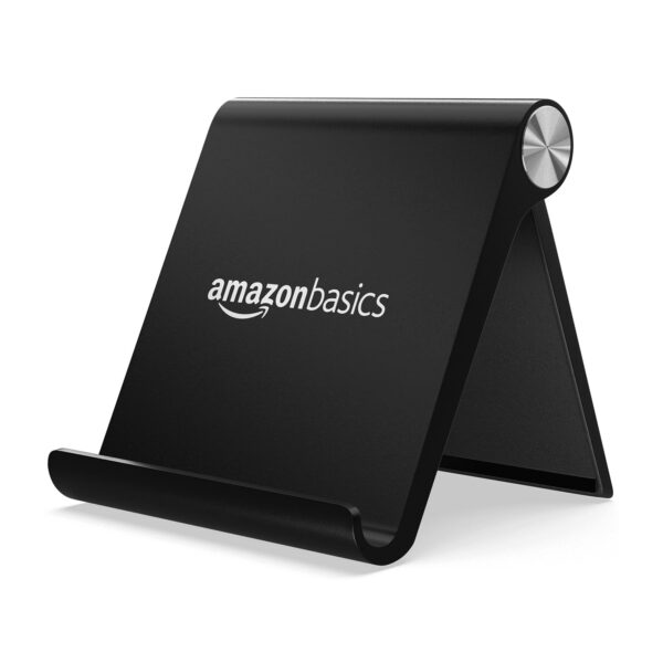 amazon basics Multi Angle Desktop Foldable Stand Tablet/Mobile Stand Holder for iPhone, Android, Samsung, OnePlus, Xiaomi, Smartphones. Portable, for Your Bed,Home, Office, Home (Black) - Image 2