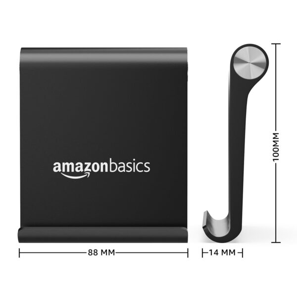 amazon basics Multi Angle Desktop Foldable Stand Tablet/Mobile Stand Holder for iPhone, Android, Samsung, OnePlus, Xiaomi, Smartphones. Portable, for Your Bed,Home, Office, Home (Black) - Image 7
