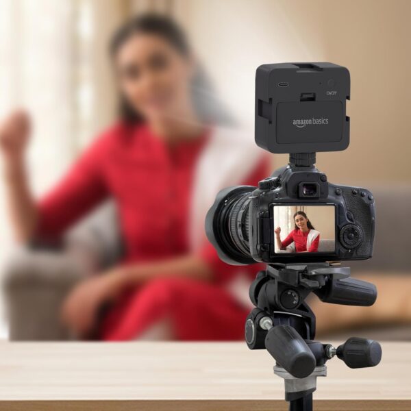 Amazon Basics Camera Video Light with Clip and 3 Cold Shoe Connector | 120 LED Beads | Dimmable & Rechargeable Battery | Useful for Photography, Live Streaming, Makeup, Video Meeting - Image 6