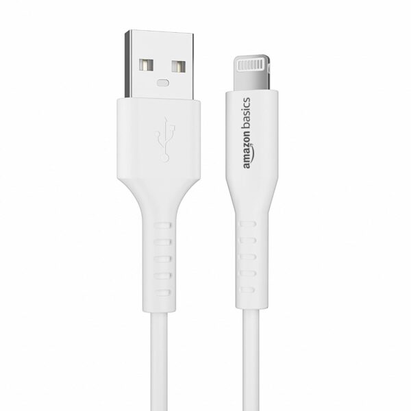 AmazonBasics Amazon Basics USB A to Lightning MFi Certified Charging Cable (White, 1.2 meter) - Image 4