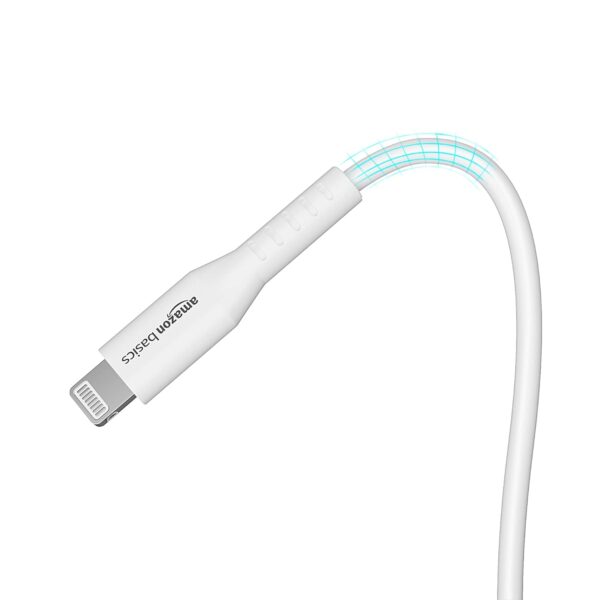 AmazonBasics Amazon Basics USB A to Lightning MFi Certified Charging Cable (White, 1.2 meter) - Image 6