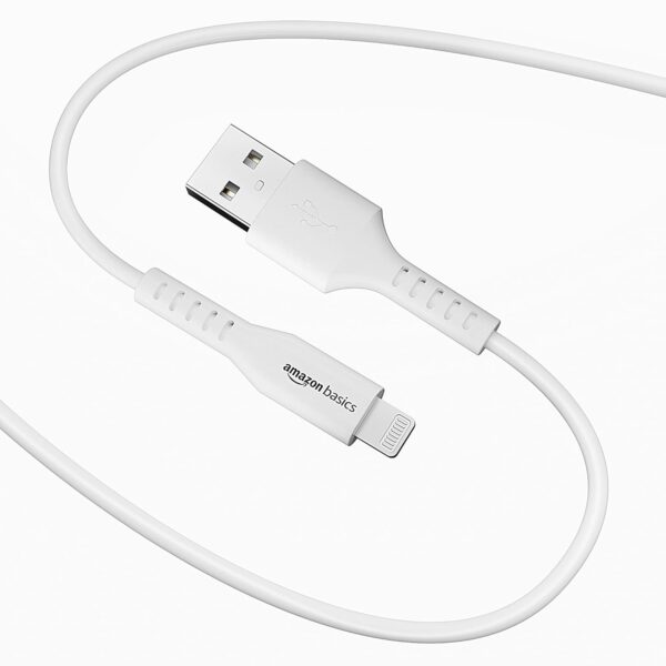 AmazonBasics Amazon Basics USB A to Lightning MFi Certified Charging Cable (White, 1.2 meter) - Image 7