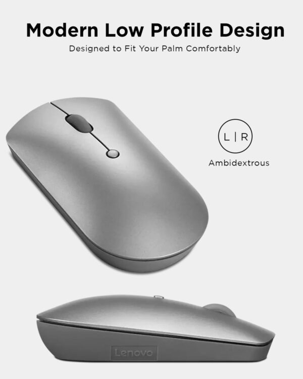 Lenovo 600 Bluetooth 5.0 Silent Mouse: Compact, Portable, Dongle-Free Multi-Device connectivity with Microsoft Swift Pair | 3-Level Adjustable DPI up to 2400 | Battery Life: up to 1 yr - Image 4