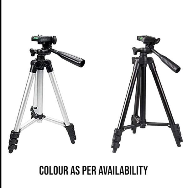Tripod Combo with Shutter Button and Collar mic, Professional Lightweight Camera Stand with Adjustable Height and 3-Way Pan/Tilt Head - Image 10