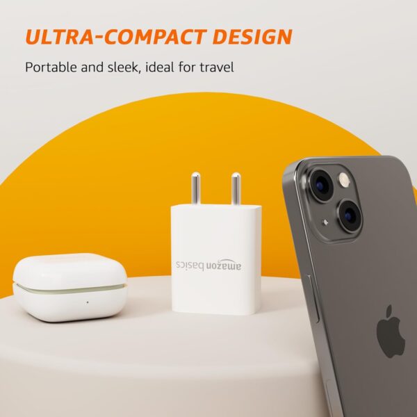 Amazon Basics 12W Dual Port Fast Charger | 12W Max Output | Includes 1 m Type C Cable | Universal Compatibility - Image 6