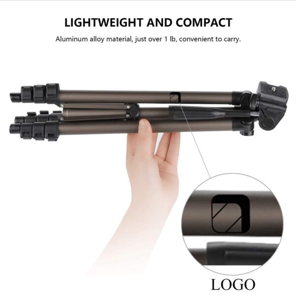 Syvo WT 3130 Aluminum Tripod (133CM), Universal Lightweight Tripod with Mobile Phone Holder Mount & Carry Bag for All Smart Phones, Gopro, Cameras - Image 3