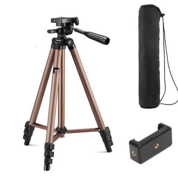 Syvo WT 3130 Aluminum Tripod (133CM), Universal Lightweight Tripod with Mobile Phone Holder Mount & Carry Bag for All Smart Phones, Gopro, Cameras - Image 2