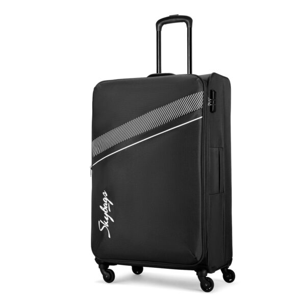 Skybags Trick Polyester Softsided 80 Cm Cabin Stylish Luggage Speed_Wheel Trolley with 4 Wheels|Black Trolley Bag - Unisex - Image 2
