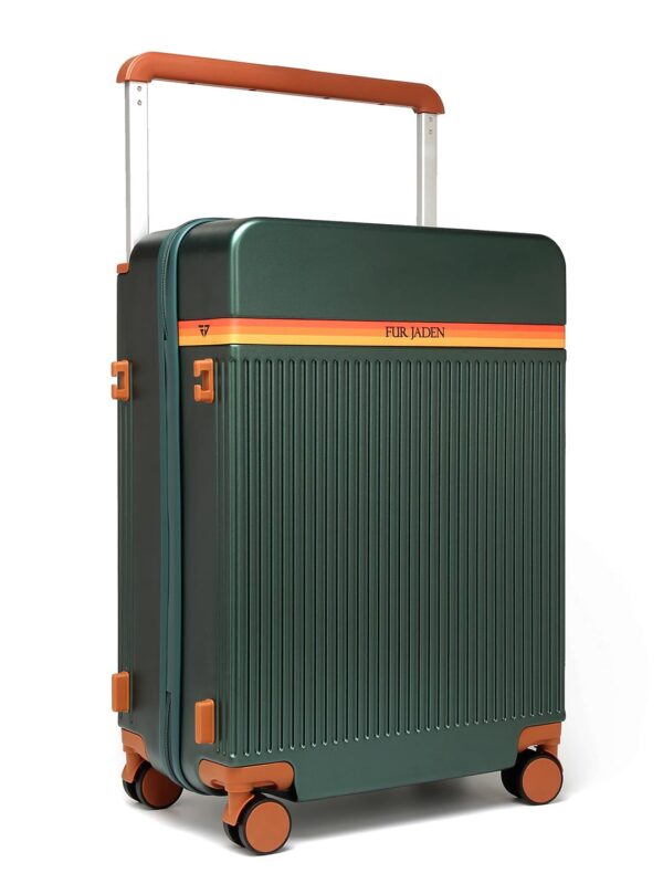 FUR JADEN The Aviator German Polycarbonate Travel Luggage Cabin Suitcase with 8 StealthTech Silent Shock Absorbing Wheels, TSA Lock & Aerospace Grade Wide Trolley (Forest Green, Cabin 20" (55CM)) - Image 2