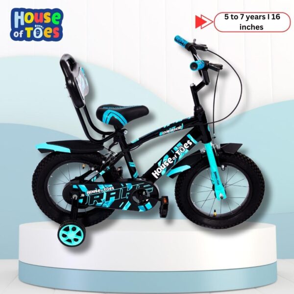 HOUSE OF TOES 16T Cycle for Kids 5 to 7 Years - Bicycle for Boys & Girls - Single Speed Bike/Bicycle - 95% Pre-Assembled - Balance Wheels - Suitable for Young Boys & Girls - Blue - Image 2