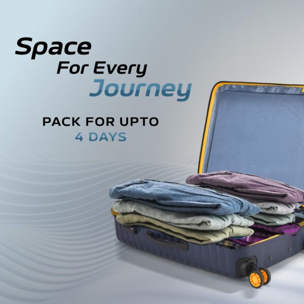 Aristocrat Airpro Plus Check-in 66 Cm(Medium) 8 Wheel Spinners Trolley Bags for Travel Hard Case Luggage, Lightweight Bag with TSA Lock & Anti-Theft Zipper(Blue), Black - Image 6