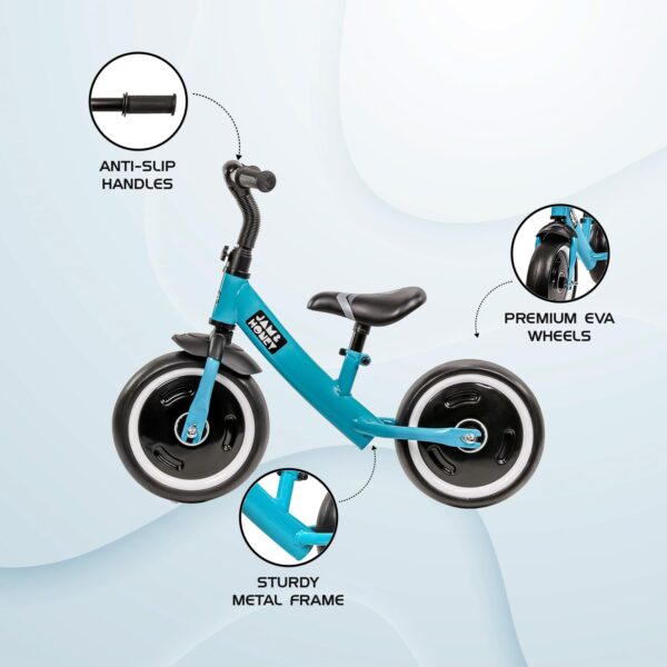 Amazon Brand - Jam & Honey Kids Lightweight Pedal Free Balance Cycle | Safe, Durable, and Made in India | Suitable for Girls and Boys 2-4 Years | BIS Certified (Sea Green) - Image 4