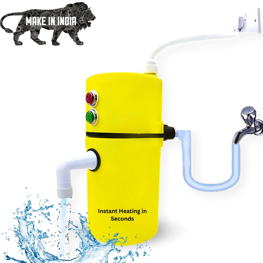 Drumstone 𝟏𝟓 𝐘𝐄𝐀𝐑𝐒 𝐖𝐀𝐑𝐑𝐀𝐍𝐓𝐘 Mini Portable Instant Water Geyser, Hot Cooler Heater, Electric Saving, Shock Proof for Home, Kitchen, Bathroom, Office, Restaurant 𝐌𝐮𝐥𝐭𝐢𝐜𝐨𝐥𝐨𝐫