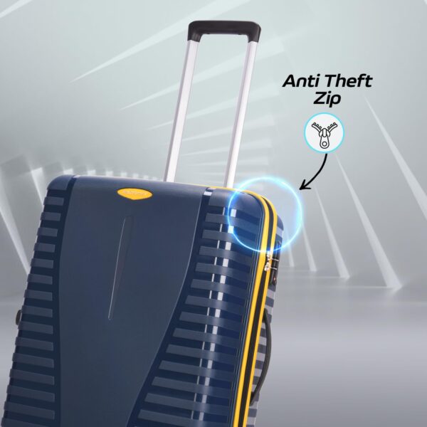 Aristocrat Airpro Plus Check-in 66 Cm(Medium) 8 Wheel Spinners Trolley Bags for Travel Hard Case Luggage, Lightweight Bag with TSA Lock & Anti-Theft Zipper(Blue), Black - Image 5