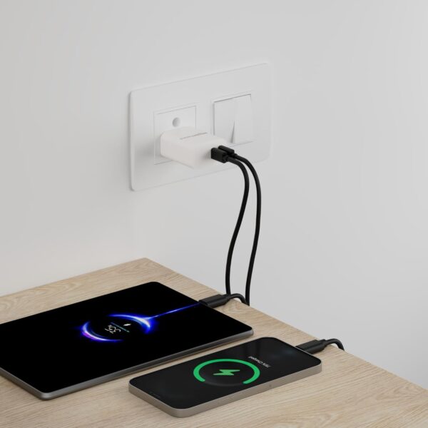 Amazon Basics 12W Dual Port Fast Charger | 12W Max Output | Includes 1 m Type C Cable | Universal Compatibility - Image 4