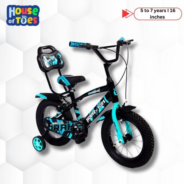 HOUSE OF TOES 16T Cycle for Kids 5 to 7 Years - Bicycle for Boys & Girls - Single Speed Bike/Bicycle - 95% Pre-Assembled - Balance Wheels - Suitable for Young Boys & Girls - Blue - Image 3