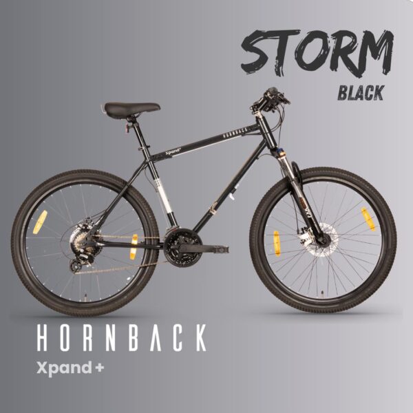 HORNBACK Xpand+ Full Size Fully Assembled Mountain Foldable Cycle for Men & Women (21 Speed Shimano Gears, Lockout Front Suspension, 27.5-Inch Wheels, Mechanical Disk Brakes)(Storm Black) - Image 2