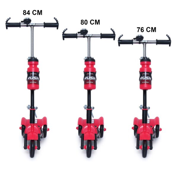 Fun Ride Funride Kids Scooter, Rush Three Wheel Kick Scooters for Boys & Girls with Sipper, Bell, Adjustable Height & Rear Brake, 3 Wheels Skate for Age 3-10 Years (Red) - Image 9