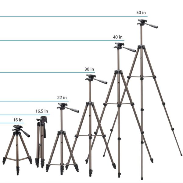 Syvo WT 3130 Aluminum Tripod (133CM), Universal Lightweight Tripod with Mobile Phone Holder Mount & Carry Bag for All Smart Phones, Gopro, Cameras - Image 5