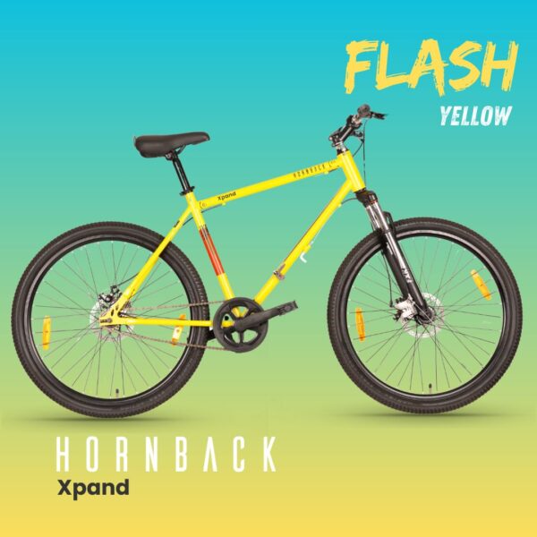 HORNBACK Xpand Full Size Fully Assembled Mountain Foldable Cycle for Men & Women (20-inch Stainless Steel+Alloy Steel Frame, Front Suspension, 27.5-Inch Wheels, Mechanical Disk Brakes) (Flash Yellow) - Image 2