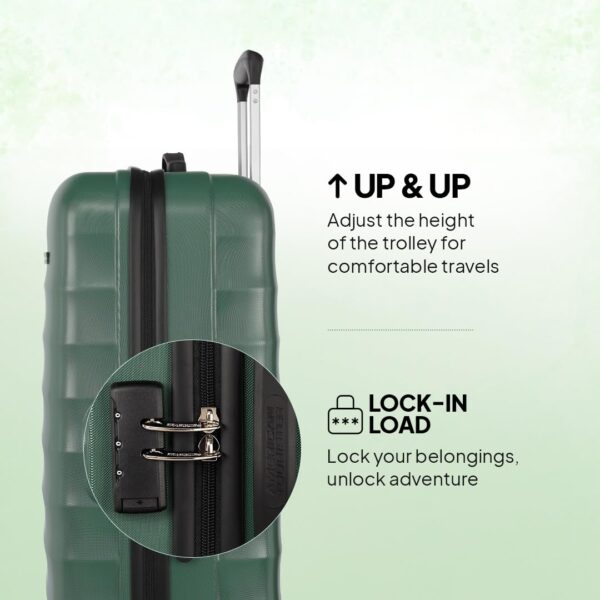 American Tourister Polycarbonate Barcelona 79 Cms Large Spinner 4 Wheels Hardside Check-in Suitcase with Smooth Sliding Wheels & Pack Smart Interiors - Forest Green, H-55 Cm - Image 4