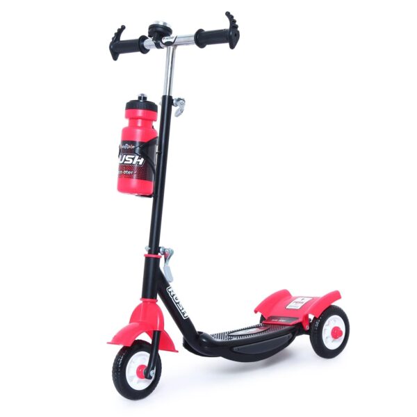 Fun Ride Funride Kids Scooter, Rush Three Wheel Kick Scooters for Boys & Girls with Sipper, Bell, Adjustable Height & Rear Brake, 3 Wheels Skate for Age 3-10 Years (Red) - Image 3
