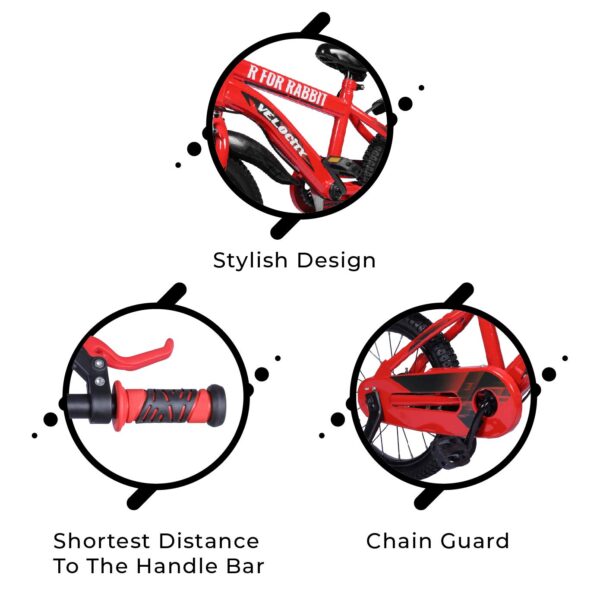 R for Rabbit Tiny Toes Velocity Bicycle For Unisex Kids For 4,5,6 & 7 Years 16T Inch Cycle |90% Installed Red, Rigid - Image 5