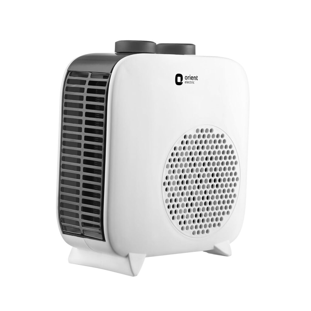 Orient Electric Glint Room Heater for Home | Dual Heating Mode (1000/2000 Watts) | Overheat Protection | Dual Placement | 5 Level Safety Protection | Electric Fan Heater for Winter | Pack of 1 – White