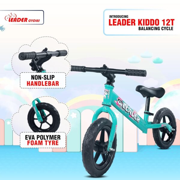 Leader Kiddo Kids Lightweight Pedal Free Kids Cycle for Girls and Boys of Ages 1 to 4 Years | Adjustable Seat | 98% Assembled | Early Learning Bike | Sea Green - Image 2