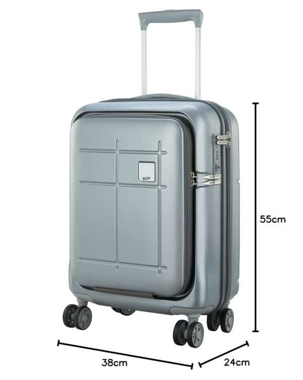 VIP Zorro Strolly 55Cm 360° SMS|Trolley Bag, Speed_Wheel Suitcase for Travel, 8 Wheel Luggage for Men and Women, Polycarbonate Hard Side Cabin and Check in Bag (Silver, Small) - Image 8