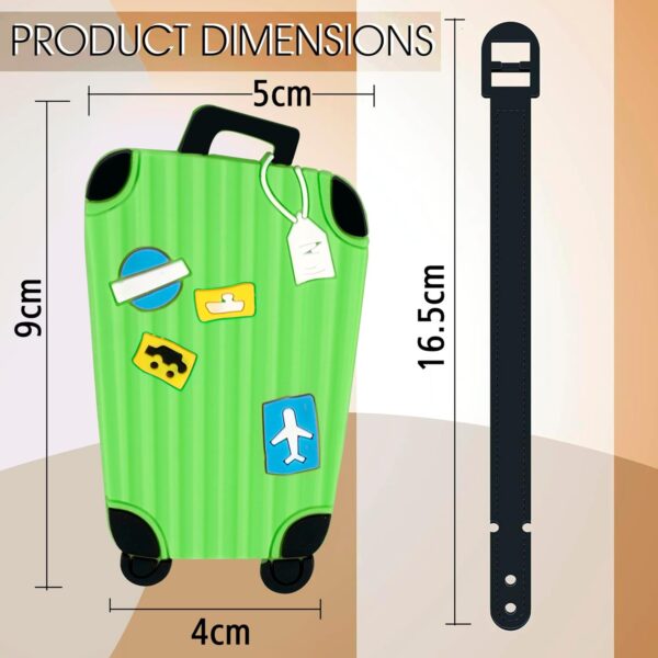 Storite Pack of 5 Luggage Tags, with Silicon Strap Travel Bag Tags for Easily Identification of Bags (Multicolour) - Image 3