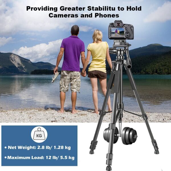 Adofys 70” Aluminium Camera Tripod with Travel Bag and Phone Holder |Operating Height: 70 inch | Maximum Load Capacity up to 8kg | Compatible with All Cameras, Cell Phones, Projector, Webcam - Image 7
