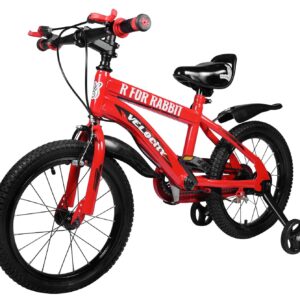 R for Rabbit Tiny Toes Velocity Bicycle For Unisex Kids For 4,5,6 & 7 Years 16T Inch Cycle |90% Installed Red, Rigid