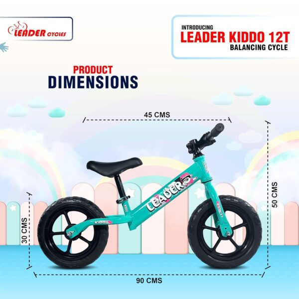 Leader Kiddo Kids Lightweight Pedal Free Kids Cycle for Girls and Boys of Ages 1 to 4 Years | Adjustable Seat | 98% Assembled | Early Learning Bike | Sea Green - Image 6