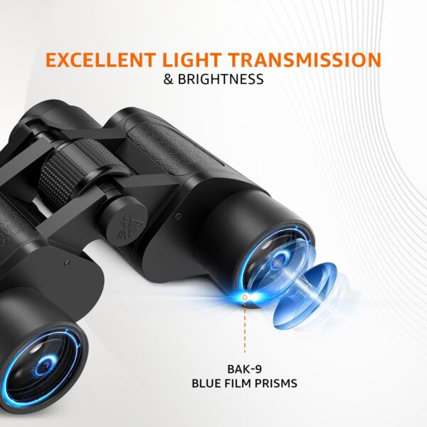 Amazon Basics Long Distance Binoculars | HD Vision | Zoom 8x40 | Clear Viewing for Bird Watching, Trekking, Sports (Black) - Image 4
