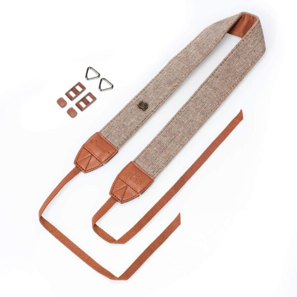 RKPM HOMES Camera Strap Sling belt | Adjustable Shoulder Neck Vintage | for All DSLR Camera Nikon Canon Sony Pentax | Cotton Leather finish Hooks Safety cross-body women Men – Brown - Image 3
