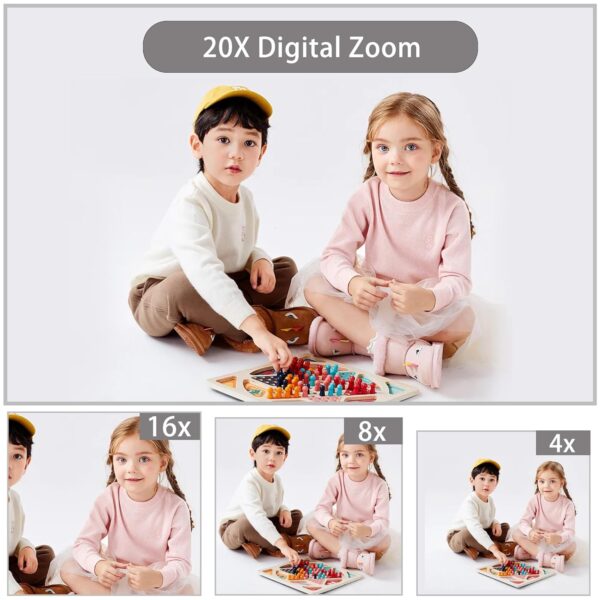 Focusify Digital Camera, 4K Ultra HD Cameras for Photography, Digital Point and Shoot Camera with 56Mp Autofocus 20X Zoom Anti Shake, Video Camera with 32GB SD Card for Kids, Teens, Beginners(Black) - Image 4