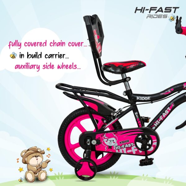 HI-FAST Kidoz Fun and Easy-Ride 14 Inch Cycles for Kids Ages 2-5 Years with Training Wheels and 95% Assembled - Image 4