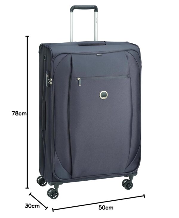 Delsey Paris Rami 78 cms Large Check-in Polyester Soft-sided 4 Double Wheels Luggage/Suitcase/Trolley Bag for travel (Anthracite) - Image 9