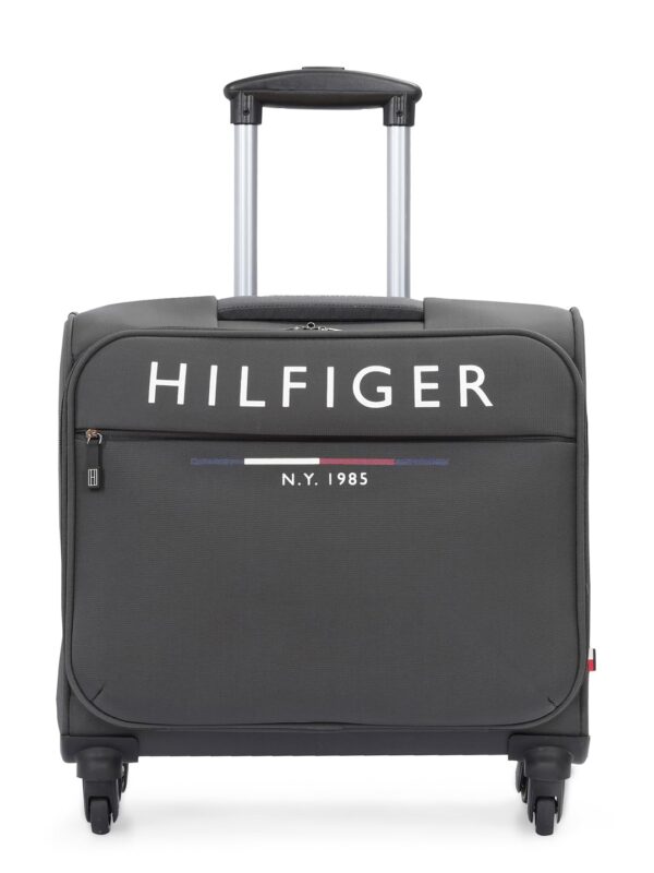 Tommy Hilfiger Polyester Carolina Unisex Overnighter Spinner Soft 4 Wheels Trolley Bag - Grey, 45 Cm Cabin Suitcase - Image 2