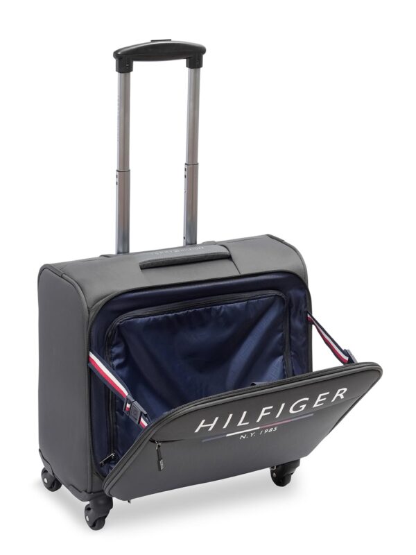 Tommy Hilfiger Polyester Carolina Unisex Overnighter Spinner Soft 4 Wheels Trolley Bag - Grey, 45 Cm Cabin Suitcase - Image 8