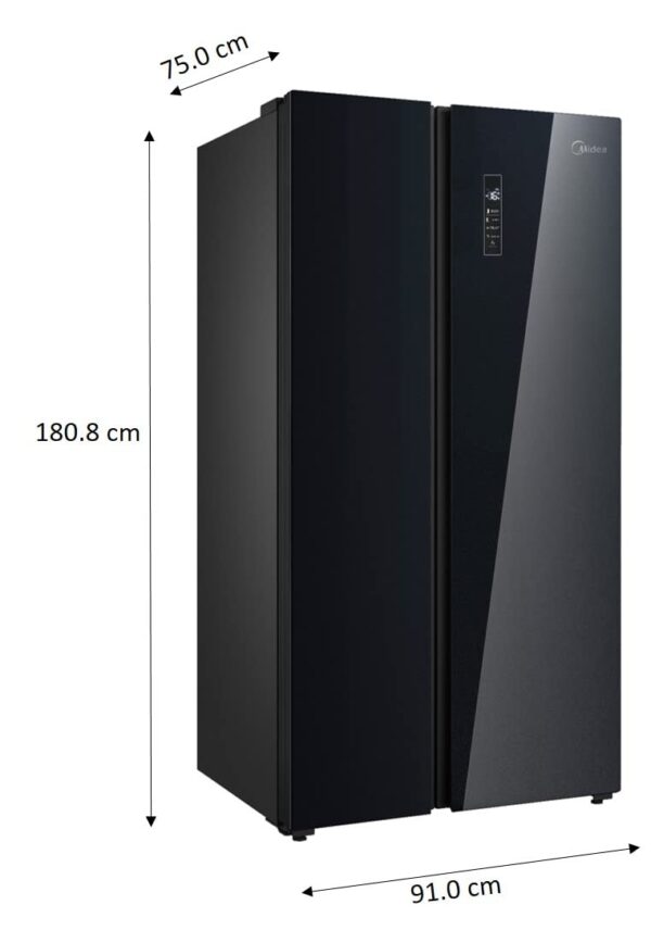 Midea 661 L Side By Side Refrigerator With Inverter (Mdrs853Fgg22Ind, Black, Glass Finish) - 1 Star, Frost Free - Image 6