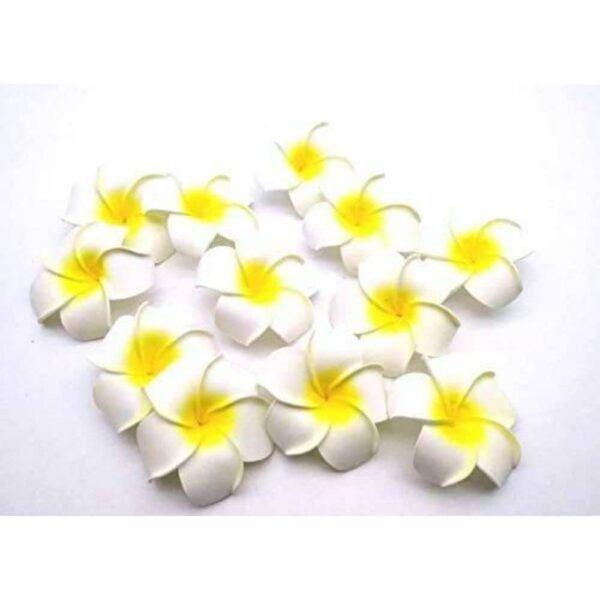 SATYAM KRAFT 12 Pcs Artificial Big Fake Foam Hawaii Beach Plumeria Flower Water Floating Flowers for Valentine,Home Decoration,Wedding,Pooja Thali,Festival & Events,Table,Badroom,DIY Craft (6 cm) - Image 5