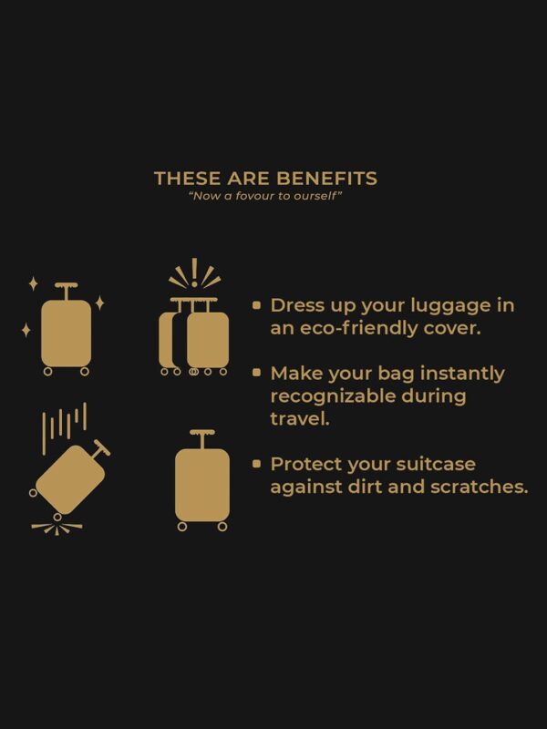 Cortina Luggage Cover Trolley Travel Covers Washable Dust Proof Anti-Scratch Suitcase Protector, Medium-Black-Blue - Image 9