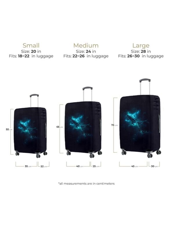 Cortina Luggage Cover Trolley Travel Covers Washable Dust Proof Anti-Scratch Suitcase Protector, Medium-Black-Blue - Image 8