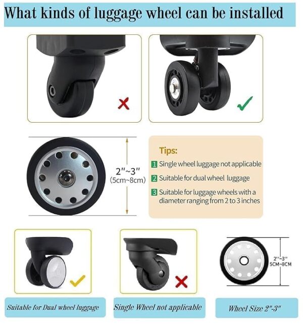 Tinkpin®(Pack of 08) Luggage Wheels Cover,Silicone Wheels Cover Luggage Suitcase Wheels Protector,Caster Protective Covers for Wheel and Office Chair,Compartment Wheel Protection Cover - Image 10