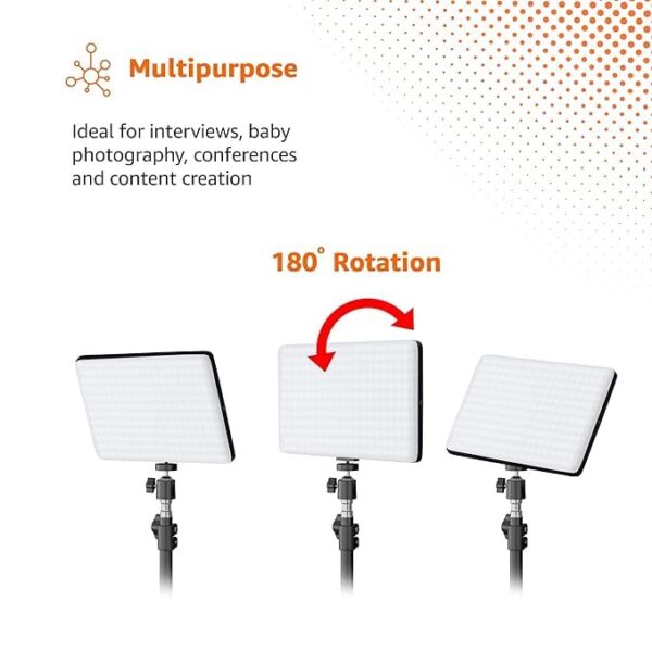 (Refurbished) AB-SJS-PLWT-01 LED Soft Light Panel | Studio Photography and Video Recording | 3000K - 6500K | Remote Control | 7ft Tripod Stand- Black - Image 4