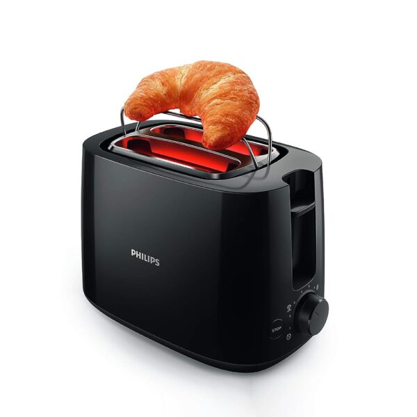 Philips Daily Collection HD2583/90 600-Watt 2 in 1 - Toaster and Sandwichmaker (Black) - Image 2